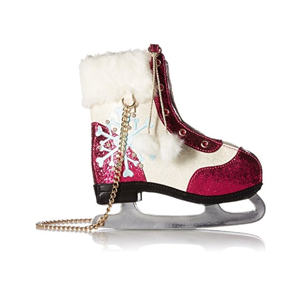Rare Betsey Johnson “Icebreaker” Pink Glitter Ice Skate Bag